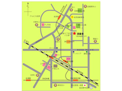 アクセスマップ：周辺６小学校と最寄駅・バス停を表示